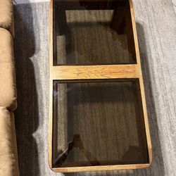 Oak and Glass Coffee Table