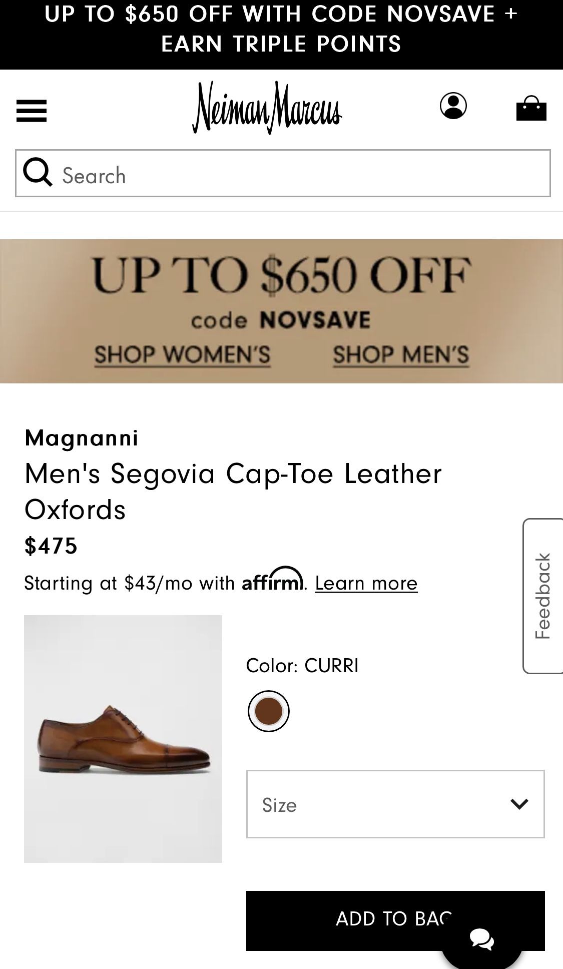 MAGNANNI shoe for men size 11.5 new, price in store is $475, best offer,