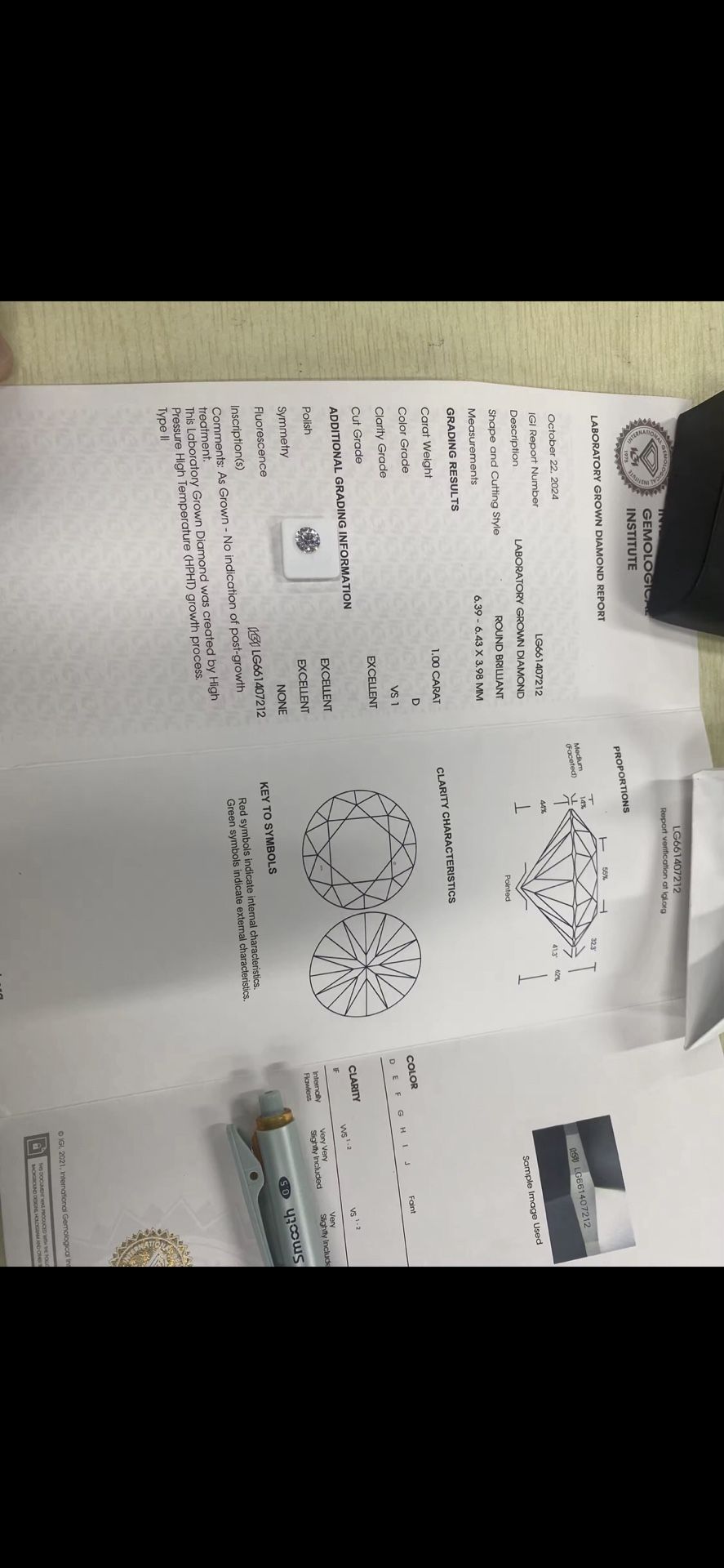Lab Grown Diamond-VS1 (with diamond report)