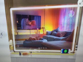 MIRROR MAKEUP 32 L X 21.7 W BLUETOOTH SPEAKER DIMMABLE GOLD HASIPU LED VANITY