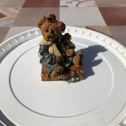 Rare Figurine “BAILEY BEAR WITH SUITCASE” 1993 BOYDS BEARS BEARSTONE #2000 1E
