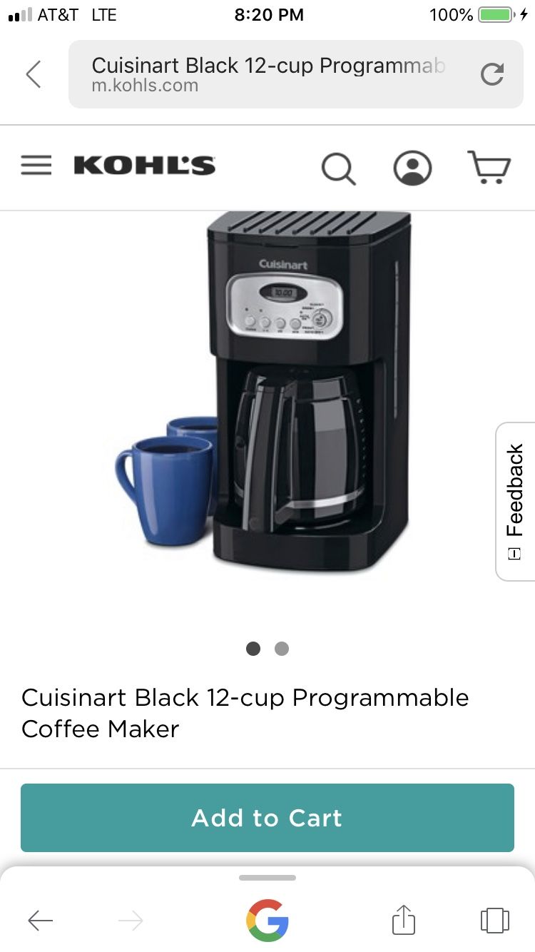 Cuisineart 12 cup coffee maker