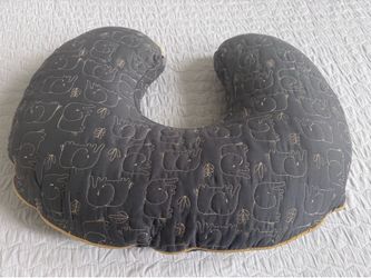 Boppy Luxe Original Nursing Support Pillow in Charcoal with Gold Elephants