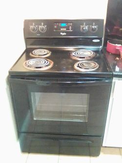 Whirlpool Black Electric Coil Range Stove