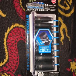 Power Torque 3/8 9pc Thin Wall Deep Socket Set 