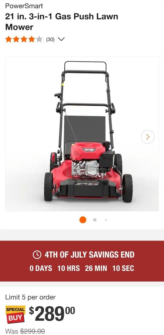 21" Gas Push Lawn Mower