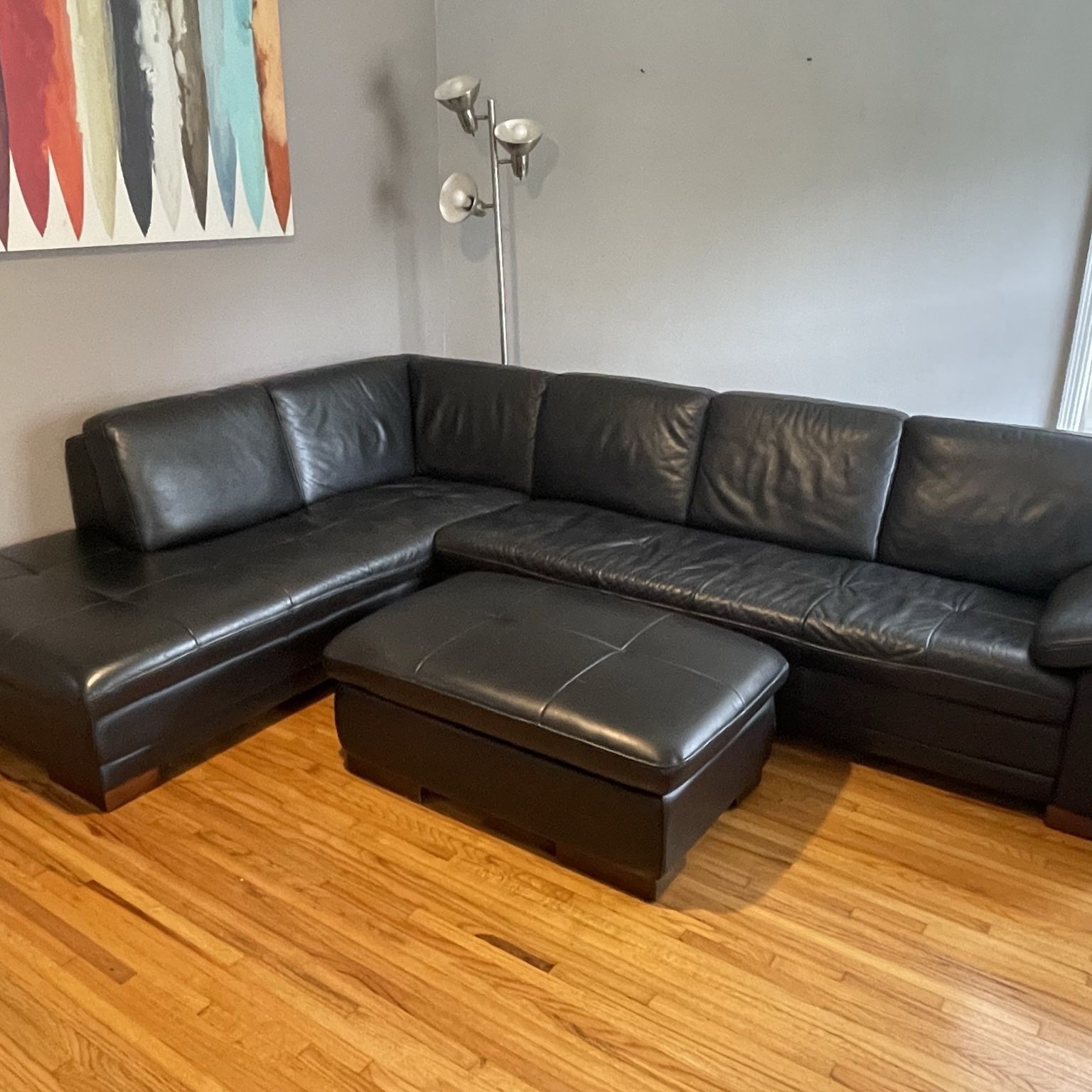 Black Italian Leather Couch