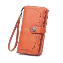 Wallet orange clutch large capacity