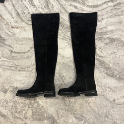 Stuart Weirzman Black Nola Zip Bootie 