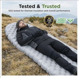 Elegear CumbreX™ Sleeping Pad for Camping with 9 R-Value, 4” Thick Ultralight Camping Sleeping Mat for All Seasons, Insulated Backpacking sleeping pad