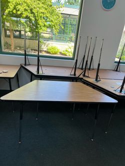 Trapezoid school table