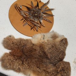 Native American Indian Shield And Rabbit Coyote Fur ?