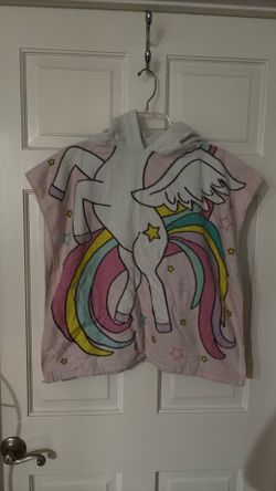 Pink Unicorn Hooded Toddler Pool/Bath Towel