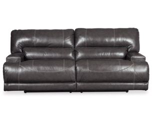 Mccaskill Reclining Sofa - Gray Italian Genuine Leather