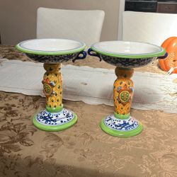 ITALIAN CERAMIC— CANDLE HOLDER 
