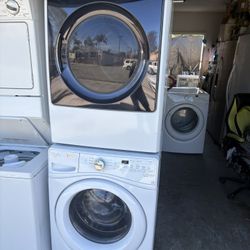 Whirlpool and Kenmore  Stackable  Washer and gas dryer  Excellent working condition  Heavy duty  W27 D31.5 H76 Washer 4.5 cu fy Dryer 7.3 cu ft 3 mont
