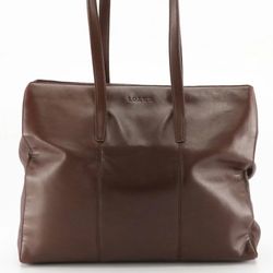 Loewe Tote in Dark Brown Lambskin Leather