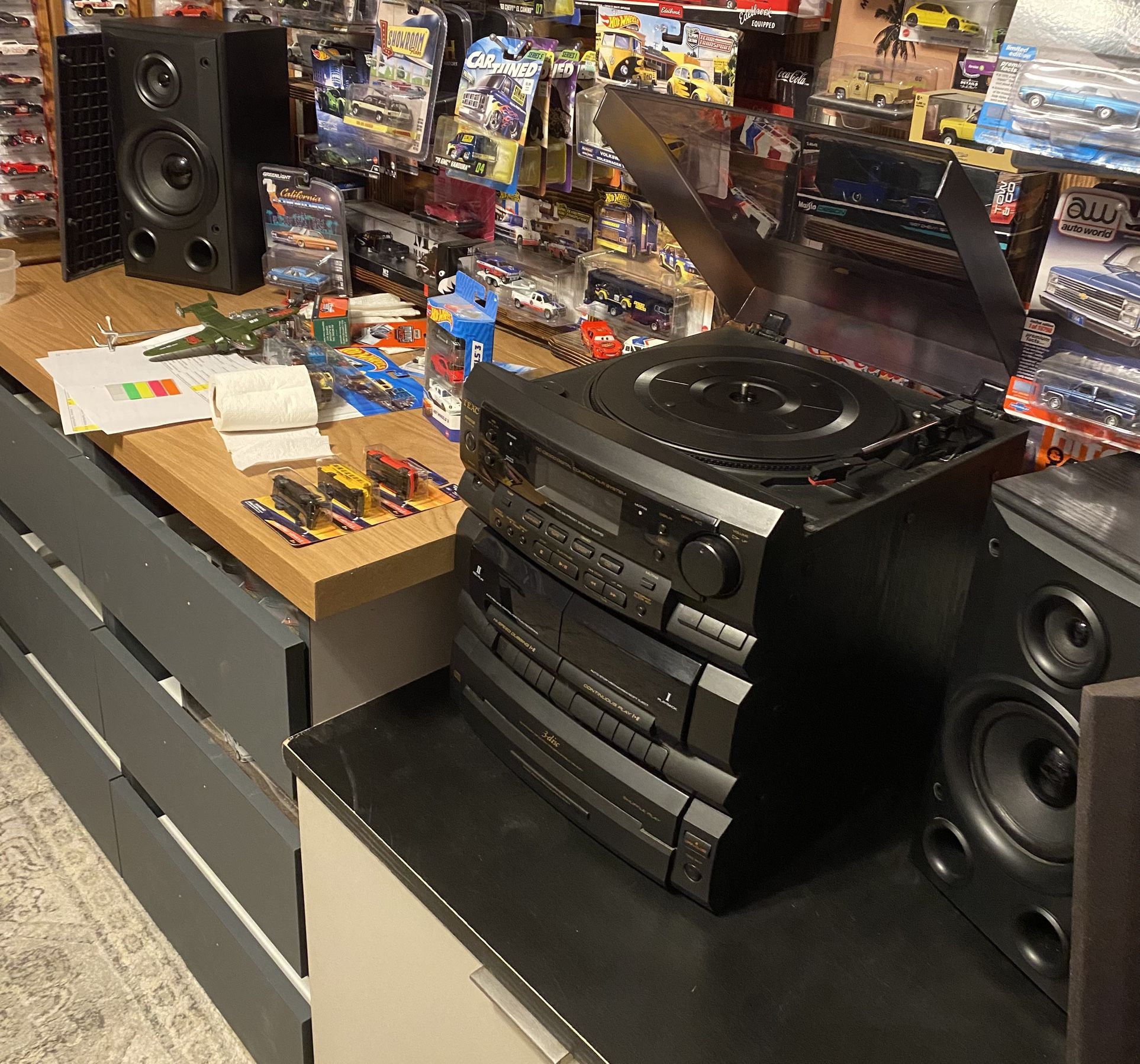 Teac Stereo Turntable, Dual Cassette Deck Cd Player Please Read