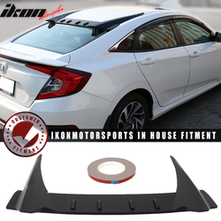 Fits 2016-2021 Honda Civic 10th X Sedan 4Dr Type-R Unpainted ABS Rear Roof Spoiler