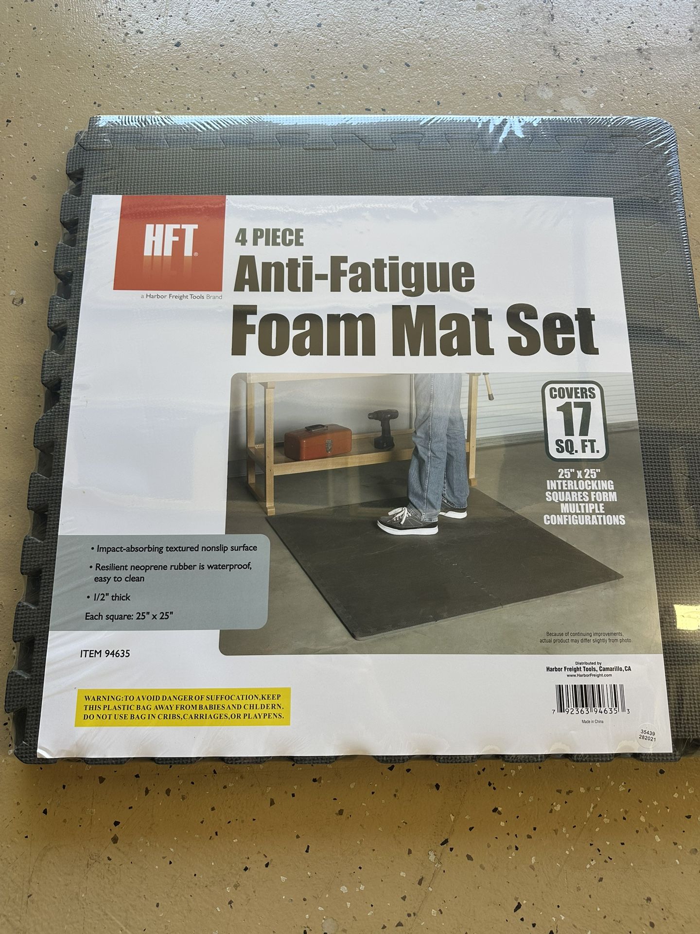 HFT Anti-Fatigue Foam Mat Set / Home Gym Flooring [170 SQ FT / 10 Packs)