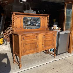 Antique Oak Buffet Table
