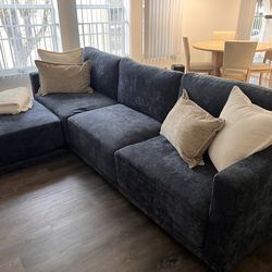 110.6” Blue modular sectional