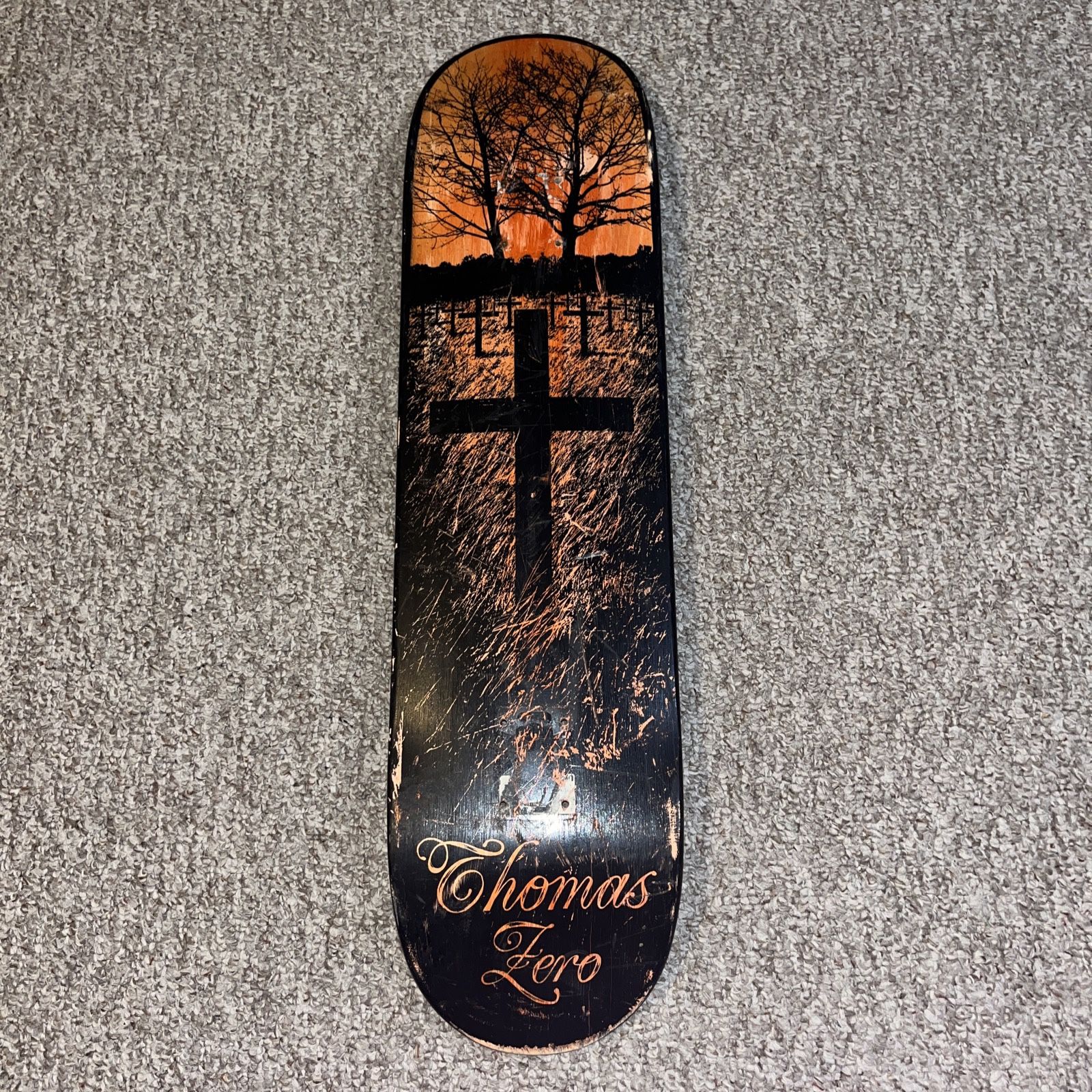 ZERO Jamie Thomas Skateboard Deck Life And Death Pre-Owned Black Orange 31x8