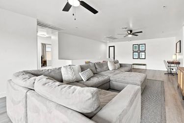 Grey deep sectional couch