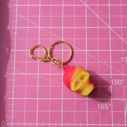 3ml Red/Yellow Skull Silicone Storage Container Keychain