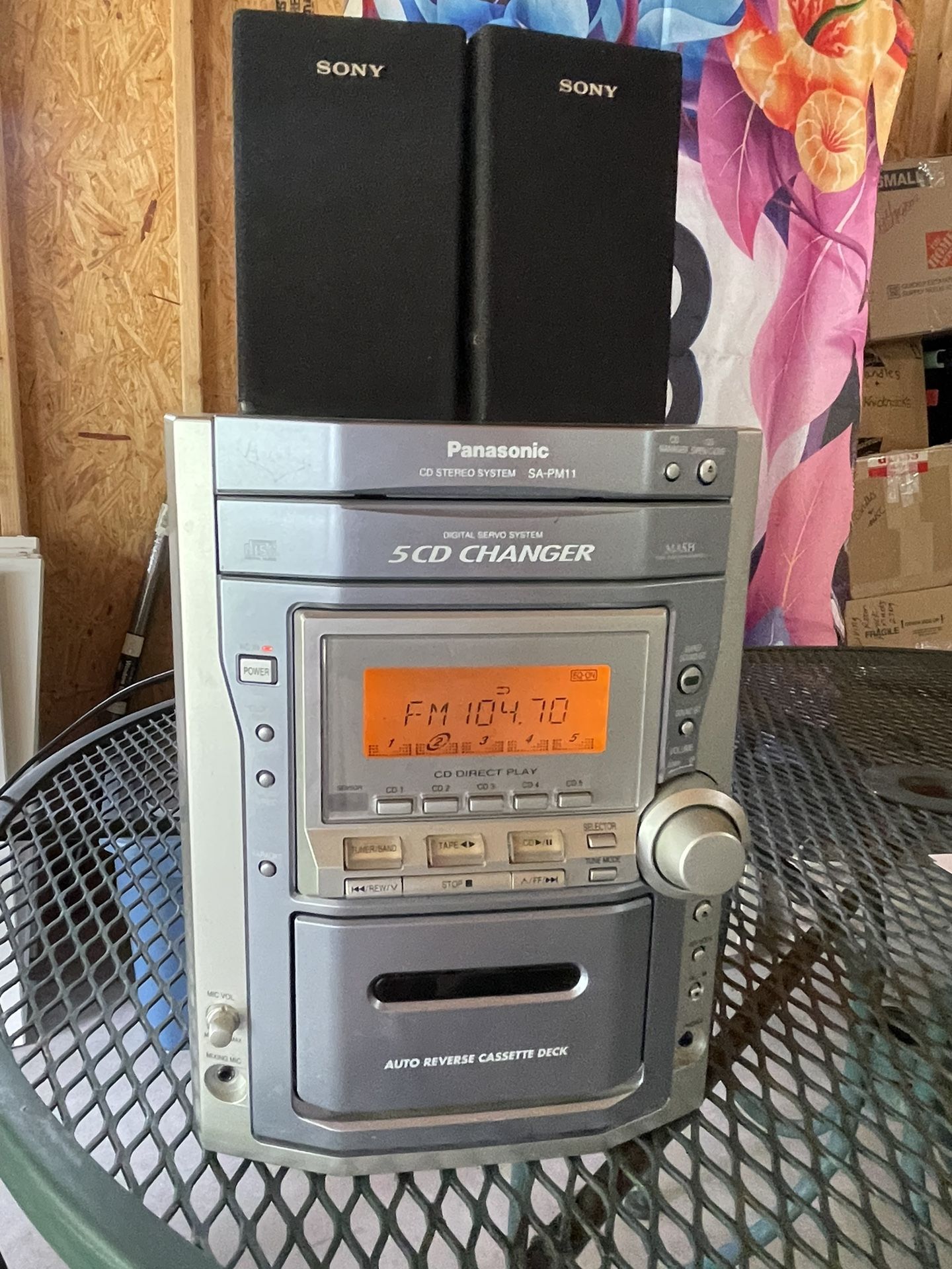 Panasonic SA-PM11 Shelf Unit w/ Sony speakers