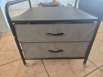 2 Drawer Metal Top Table
