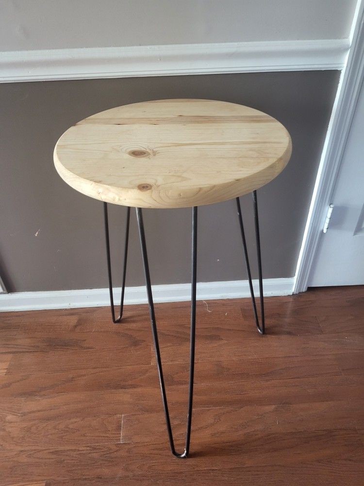 Solid Wood Table With Hairpin Legs