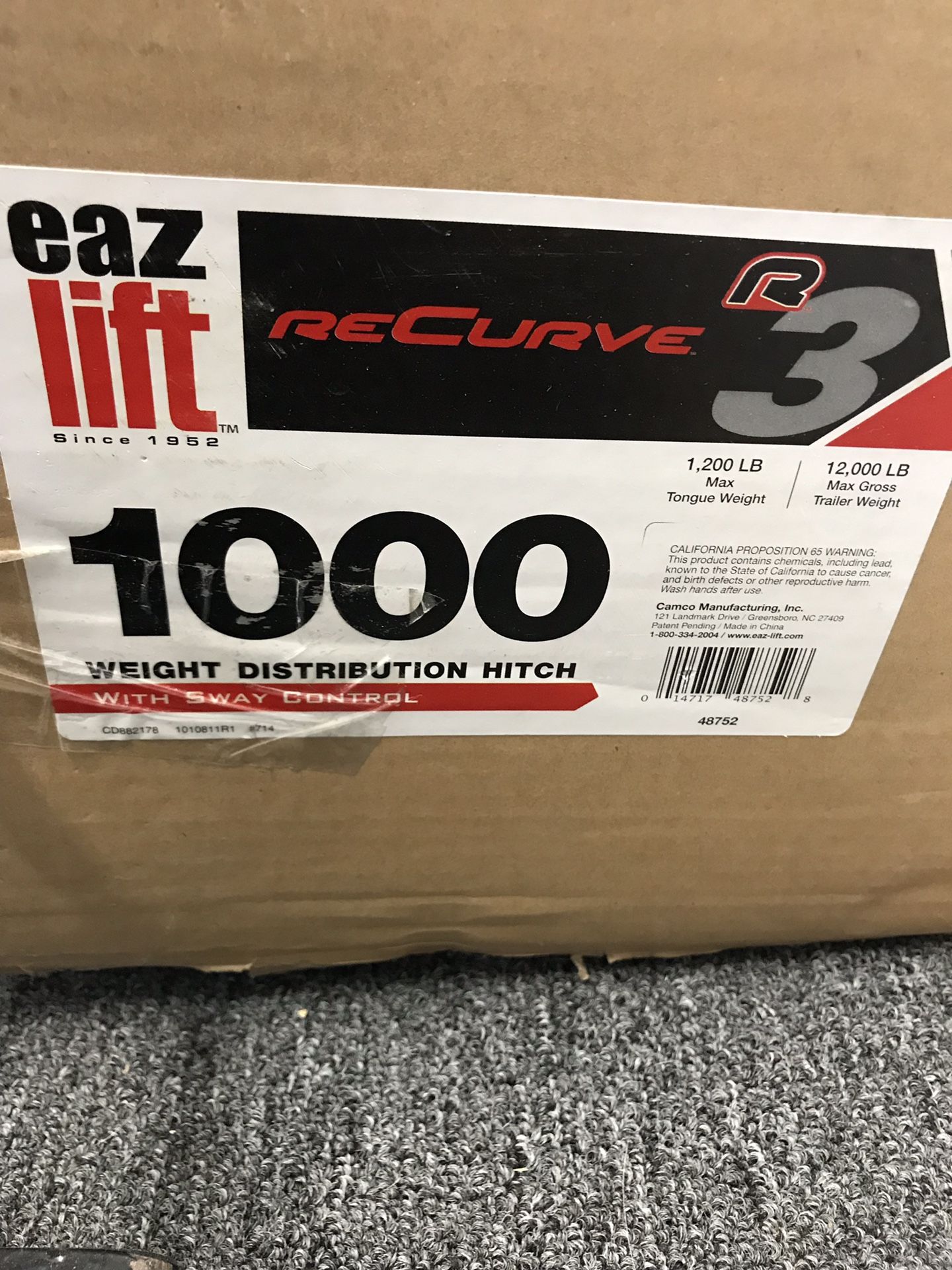 Eaz-lift recurve 1000 lb trailer hitch