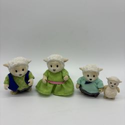 Li'l Woodzeez Snipadoodles Sheep Family Of 4- Dad Mom Son Baby Fuzzy 