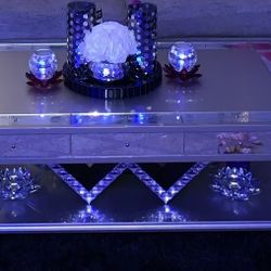 Silver glass table 