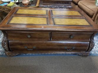 Leather top tv stand/coffee table