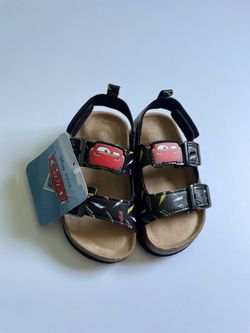 Toddler Kids 6 Disney Pixar Cars Lightning McQueen Adjustable Cork Footbed Sandals