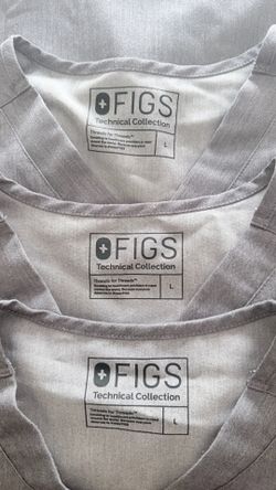 Figs Leon Scrub Top Size Large Graphite Set/3