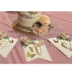 1st Birthday High Chair Banner / Cake Topper