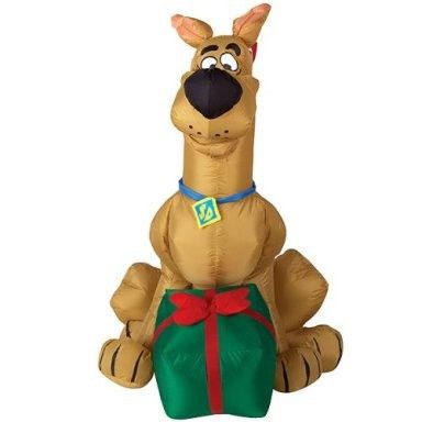 2005 Gemmy Christmas Scooby-Doo With Present Inflatable 4ft
