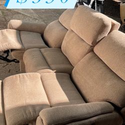 Tan Power Recliner Couch