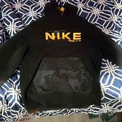 Nike Hoodie - Black/Yellow Graphic Design