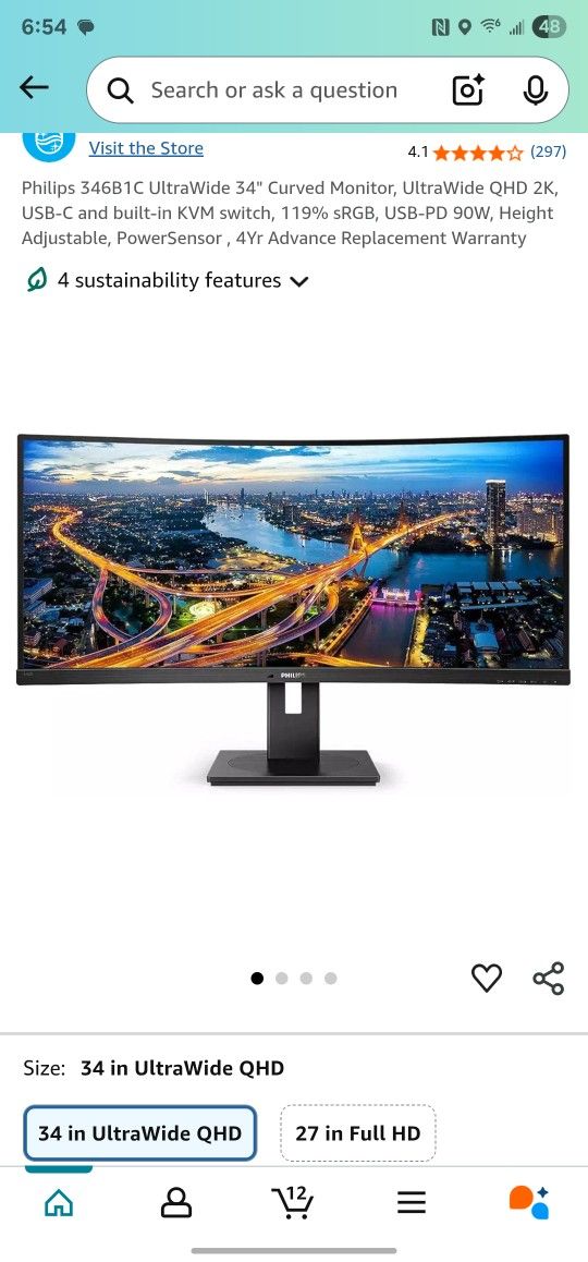 Philips 34" Curved Monitor