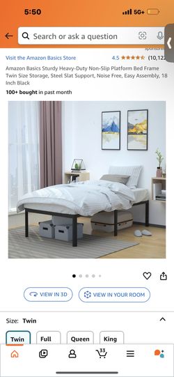 Twin Metal Bed Frame In box NEW