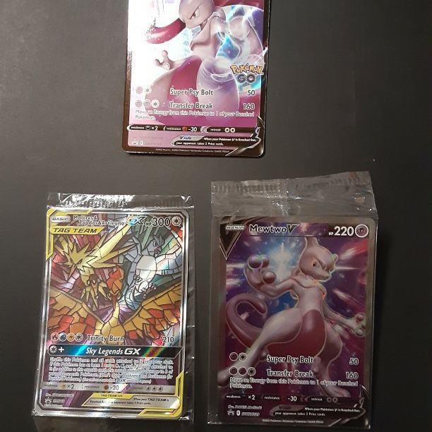 3 Moltres, Zapdos, Articuno GX And Mewtwo Pokemon Cards for Sale in  Pittsburgh, PA - OfferUp