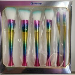 6pcs multicolor nice makeup brushes with box