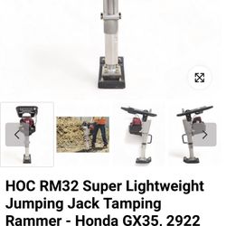 HOC RM32 SUPER LIGHTWEIGHT JUMPING JACK TAMPING RAMMER - HONDA GX35, 2922 LBF POUND FORCE