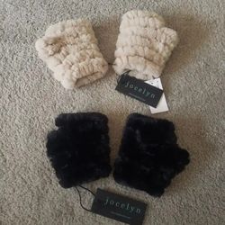 Faux Fur Fingerless Mittens 