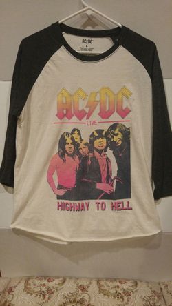 AC DC Cut off Medium Sleeve Style 1979 Tour Shirt Sz L