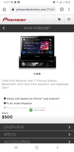 Pioneer 7" flip bluetooth app radio